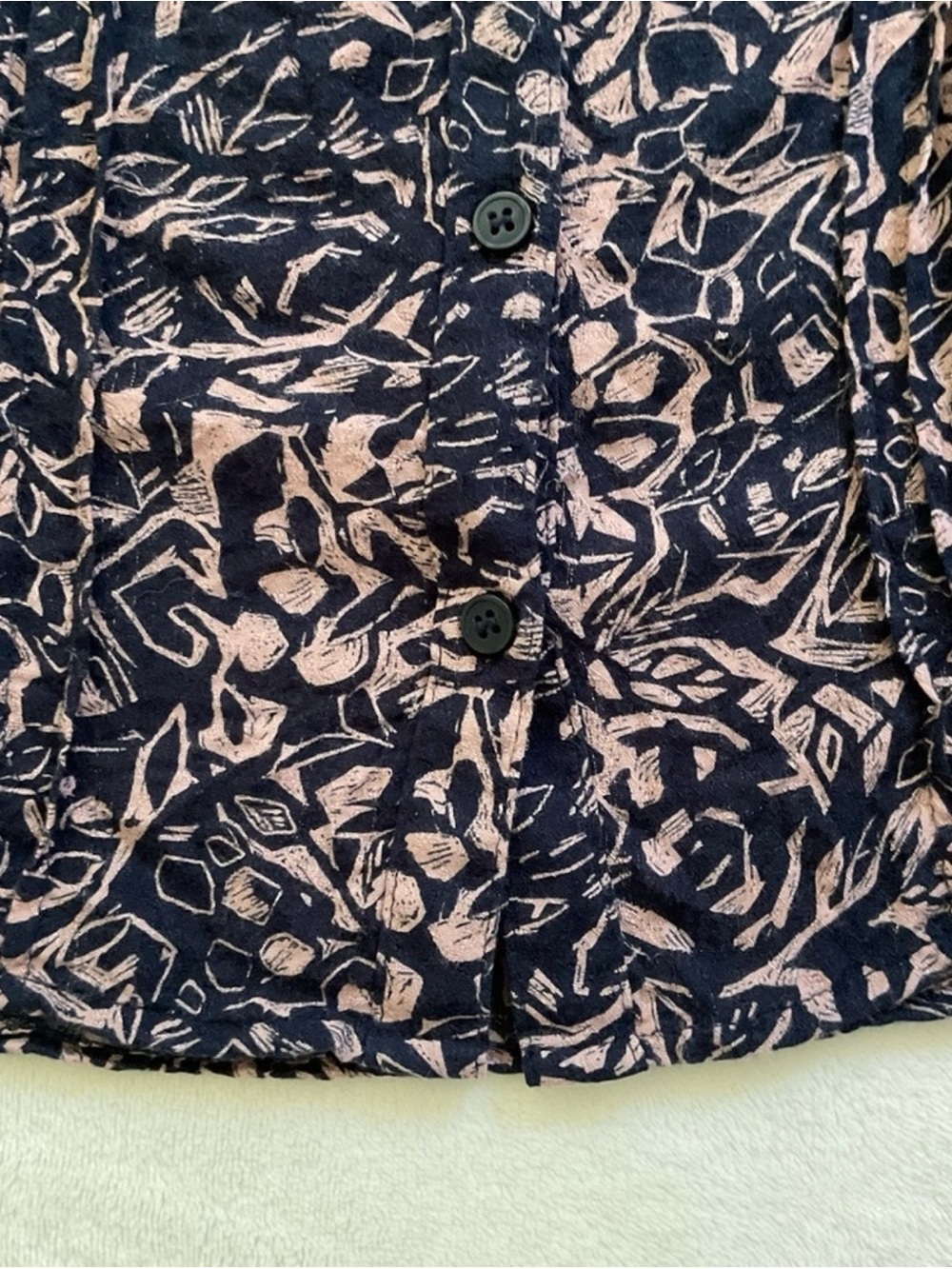 Treasure & Bond Floral Print Rayon Blouse Navy Blush Small - Picture 6 of 14